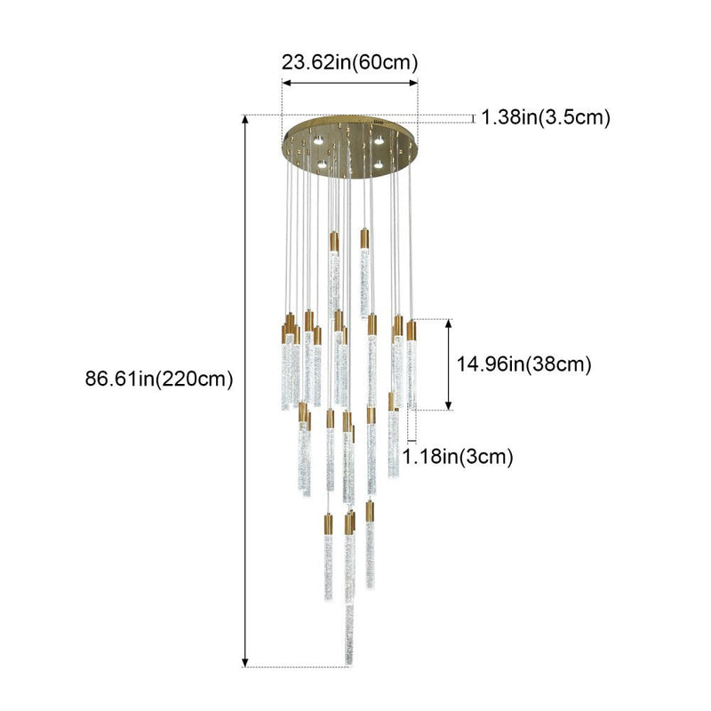 Aroha 30-Head Spiral Crystal Chandelier – Tri-Colour - image 7