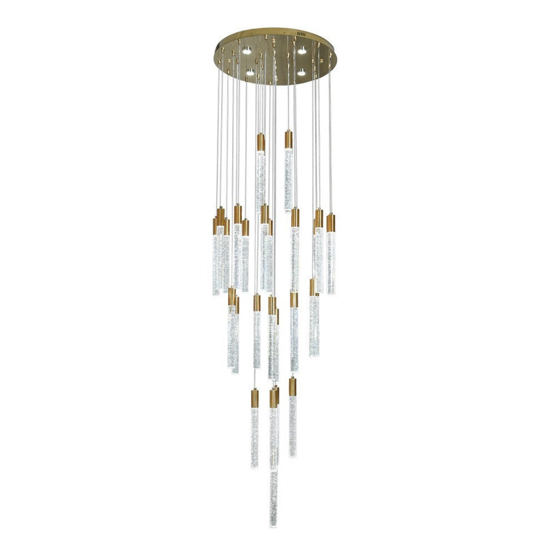 Aroha 30-Head Spiral Crystal Chandelier – Tri-Colour