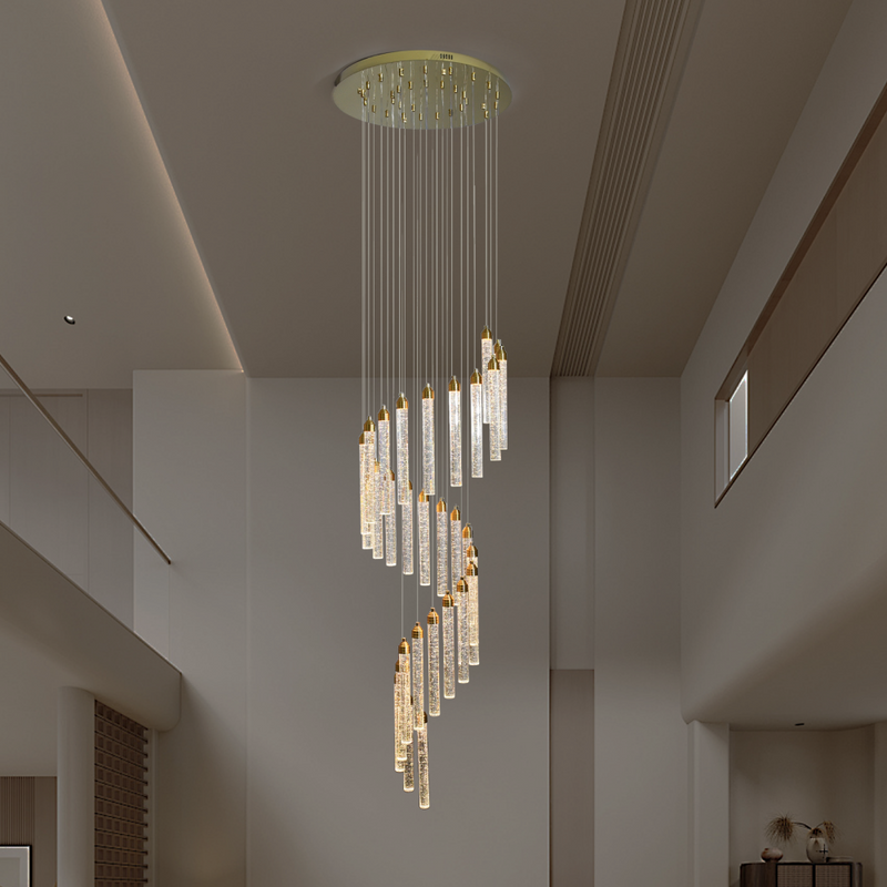 Kaia 30-Head Spiral Crystal Chandelier – Tri-Colour - image 6