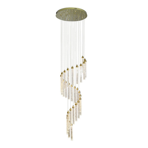 Kaia 30-Head Spiral Crystal Chandelier – Tri-Colour