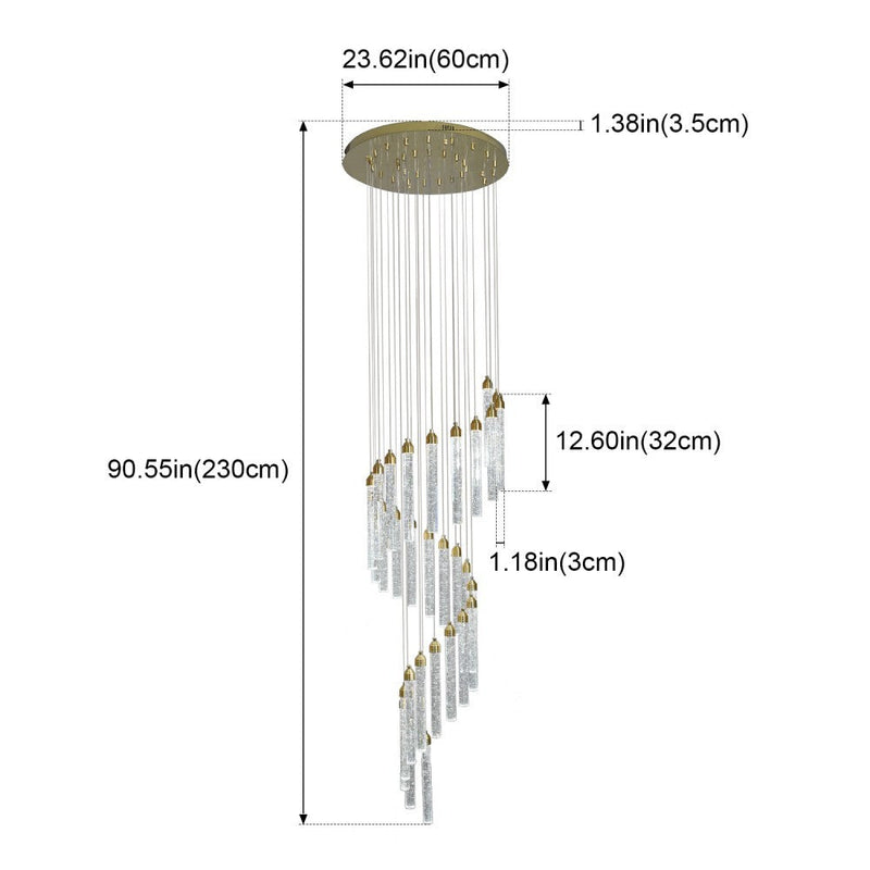 Kaia 30-Head Spiral Crystal Chandelier – Tri-Colour - image 7