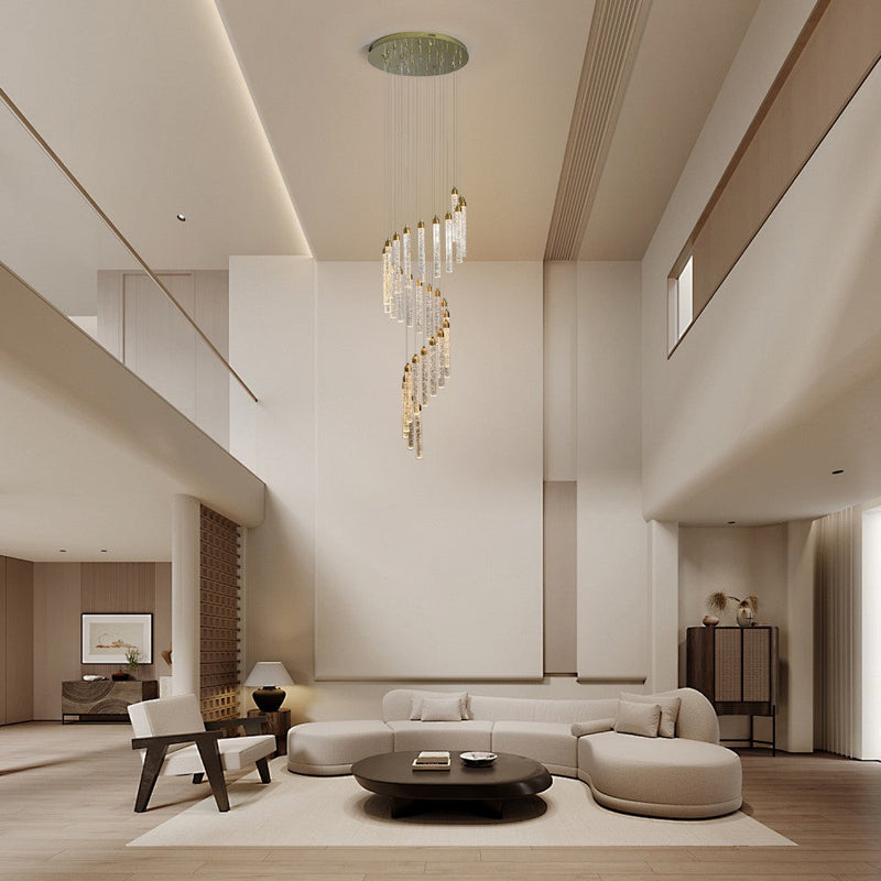 Kaia 30-Head Spiral Crystal Chandelier – Tri-Colour - image 8
