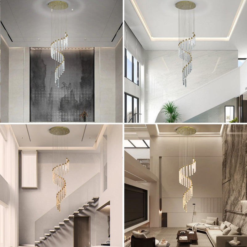 Kaia 30-Head Spiral Crystal Chandelier – Tri-Colour - image 9