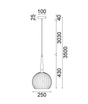 CLA Lighting CALIZ large pendant light dimensions diagram