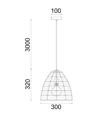 CLA Lighting CANAMO Ellipse pendant light dimensions diagram