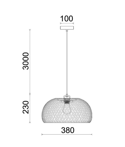 CANASTA pendant light dimensions diagram - CANASTA1 - CLA Lighting