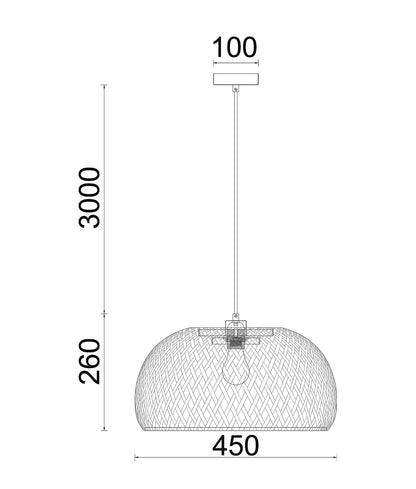 CANASTA pendant light dimensions diagram - CANASTA2 - CLA Lighting