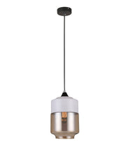 CASA: White With Amber Glass Pendant Lights - Jar - CLA Lighting