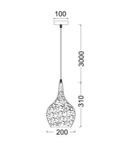 CLA Lighting CELESTE Bell pendant light dimensions diagram