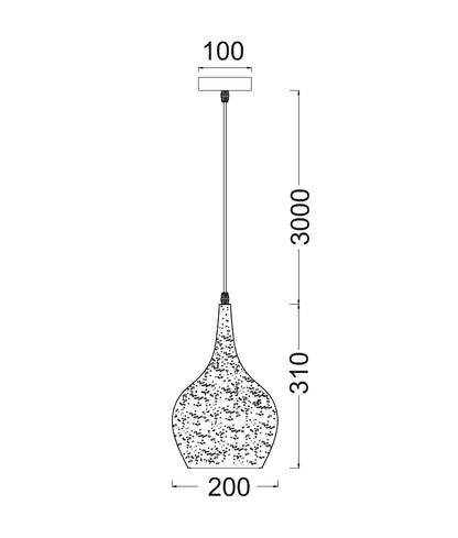 CLA Lighting CELESTE Bell pendant light dimensions diagram