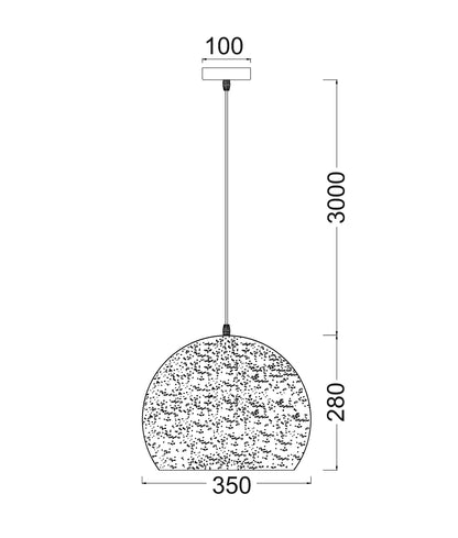 CLA Lighting CELESTE Dome pendant light dimensions diagram