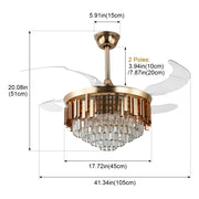 Windora Solenne 42" Gold Crystal Chandelier DC Ceiling Fan w/ 3CCT LED Remote - image 8
