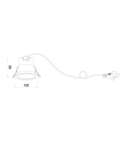 CLA Lighting COMET05-06 downlight dimensions diagram