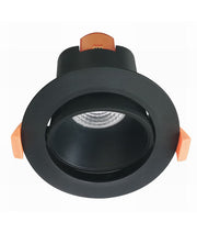 COMET: 9W LED Tri-CCT Dimmable Gimbal Low Glare Recessed Downlights IP20 - Black - CLA Lighting