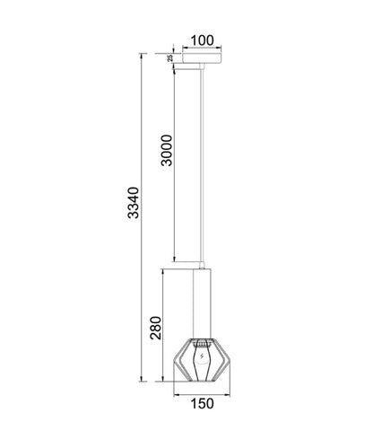 CLA Lighting CORAZON1 CORAZON pendant light dimensions diagram