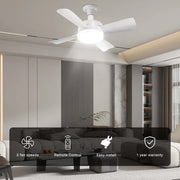 Quiet Socket Fan with Light Ceiling 3 Speed LED Light Remote CF-SFL4