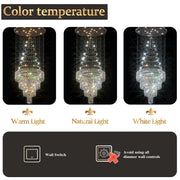 High Ceiling Crystal Chandelier Raindrop Staircase Chandelier CL-LRC