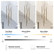 Large 6-Ring LED Chandelier Modern Dimmable Ceiling Light Foyer With Remote CL-HSL/CL-OSL