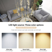 Staircase Raindrop Chandelier Modern 12/18-Light Gold Pendant CL-WDC