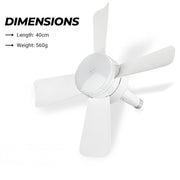 Quiet Socket Fan with Light Ceiling 3 Speed LED Light Remote CF-SFL4