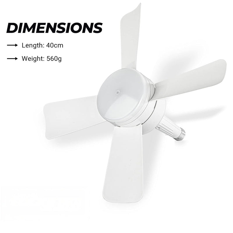 Quiet Socket Fan with Light Ceiling 3 Speed LED Light Remote CF-SFL4