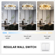 Modern Gold K9 Crystal Chandelier 12-Light Round Pendant CL-ICCR