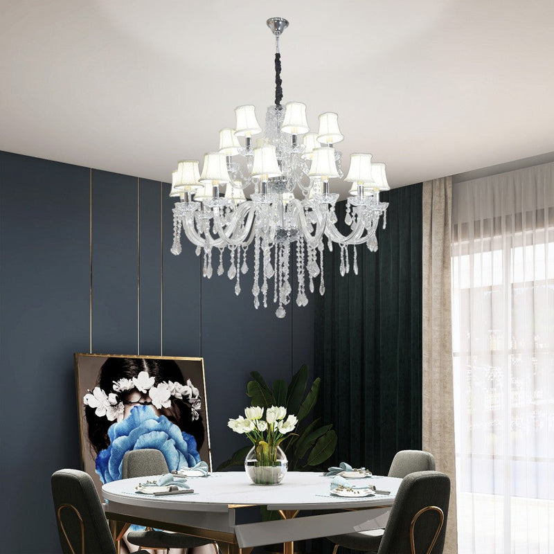 Juliette 18-Light Crystal Chandelier with Shades – 100cm - image 4