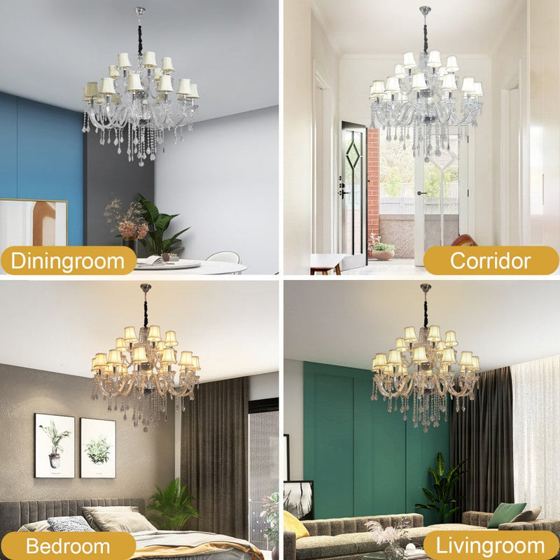 Juliette 18-Light Crystal Chandelier with Shades – 100cm - image 6