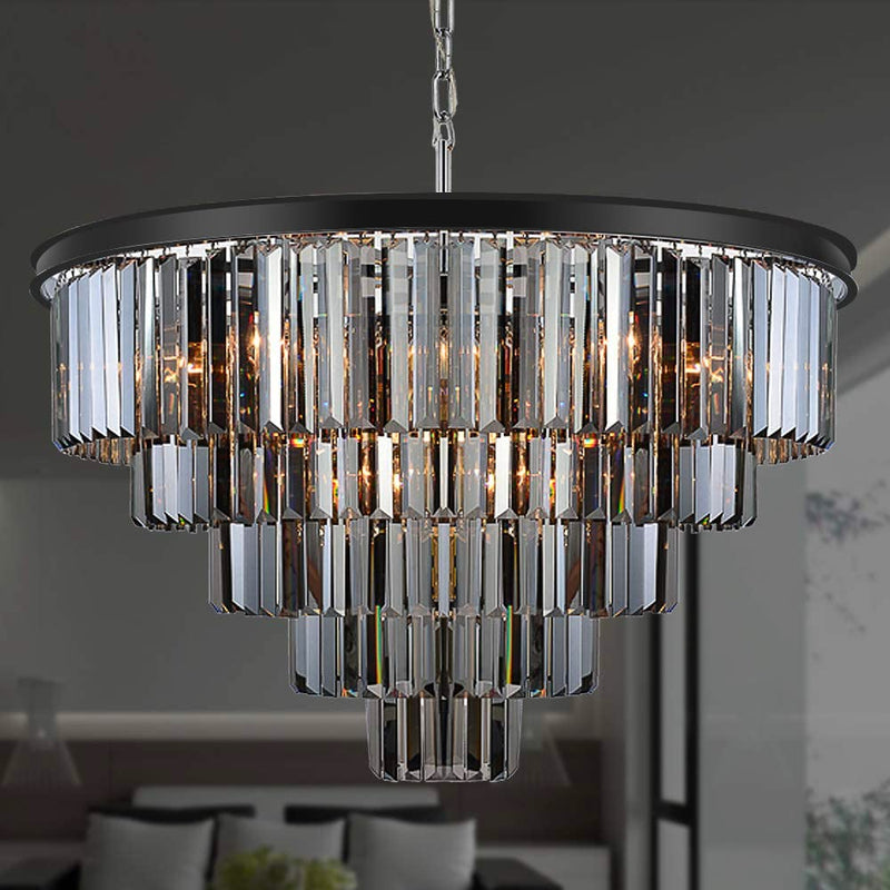 16 Light Crystal Chandelier K9 Smoke Luxury Light 3 Colors CL-CAKELSK