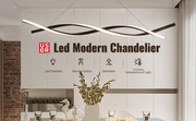 Linear Acrylic Chandeliers LED Modern Wave Black Island Light CL-DW