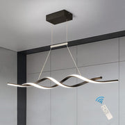 Linear Acrylic Chandeliers LED Modern Wave Black Island Light CL-DW