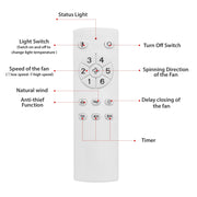 56'' Ceiling Fan with Light Designer Pure White  ABS Blades CF-5605