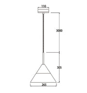 CLA Lighting FINN Wide Cone pendant light dimensions diagram