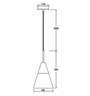 CLA Lighting FINN Medium Cone pendant light dimensions diagram