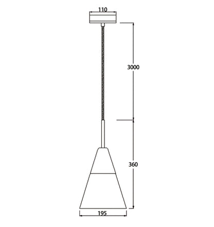 CLA Lighting FINN Medium Cone pendant light dimensions diagram