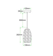 CLA Lighting GLAZE pendant light dimensions diagram