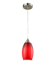 CLA Lighting GLAZE1 Red Glass w/ Swirls pendant light