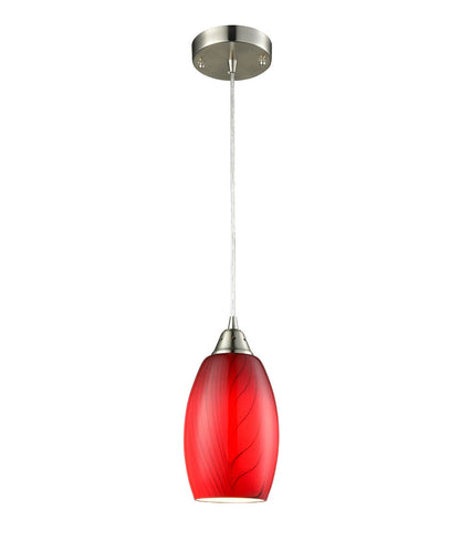 CLA Lighting GLAZE1 Red Glass w/ Swirls pendant light