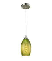 CLA Lighting GLAZE2 Green Glass w/ Swirls pendant light