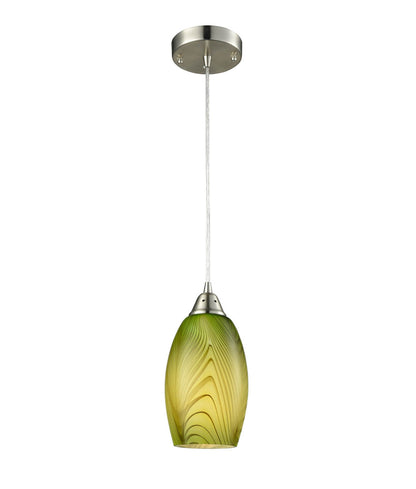 CLA Lighting GLAZE2 Green Glass w/ Swirls pendant light