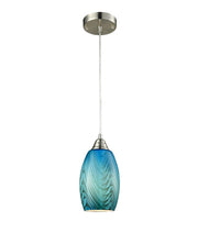 CLA Lighting GLAZE3 Blue Glass w/ Swirls pendant light