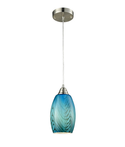 CLA Lighting GLAZE3 Blue Glass w/ Swirls pendant light