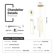 Large 6-Ring LED Chandelier Modern Dimmable Ceiling Light Foyer With Remote CL-HSL/CL-OSL