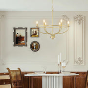 6 Lights Candle Chandelier Gold Farmhouse & Industrial Pendant CL-6CD