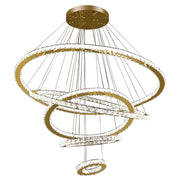 Maria 5-Ring Crystal Chandelier – Gold Finish