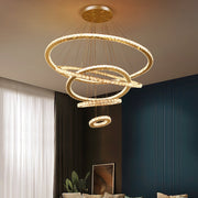 Maria 5-Ring Crystal Chandelier – Gold Finish - image 3