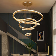 Maria 5-Ring Crystal Chandelier – Gold Finish - image 2