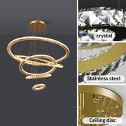 Maria 5-Ring Crystal Chandelier – Gold Finish - image 4