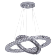 Macy 41W Tri-Colour Dimmable 2-Ring Crystal Pendant Light - image 5