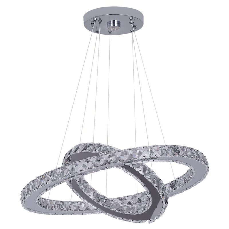 Macy 41W Tri-Colour Dimmable 2-Ring Crystal Pendant Light - image 5